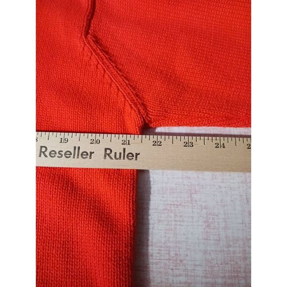 Lauren Ralph Lauren Sweater Mens Small 1/4 Zip Orange Embroidery Crest Cotton - Picture 6 of 7